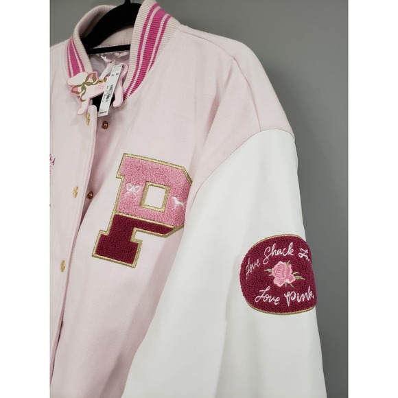 NEW SIZE XL Victoria Secret PINK Love Shack Fancy Varsity Jacket Limited Edition - Picture 2 of 9